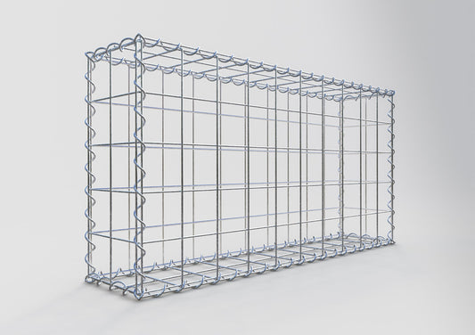 Gabbione 100 cm x 50 cm x 20 cm (L x H x P), maglia 10 cm x 10 cm, spirale