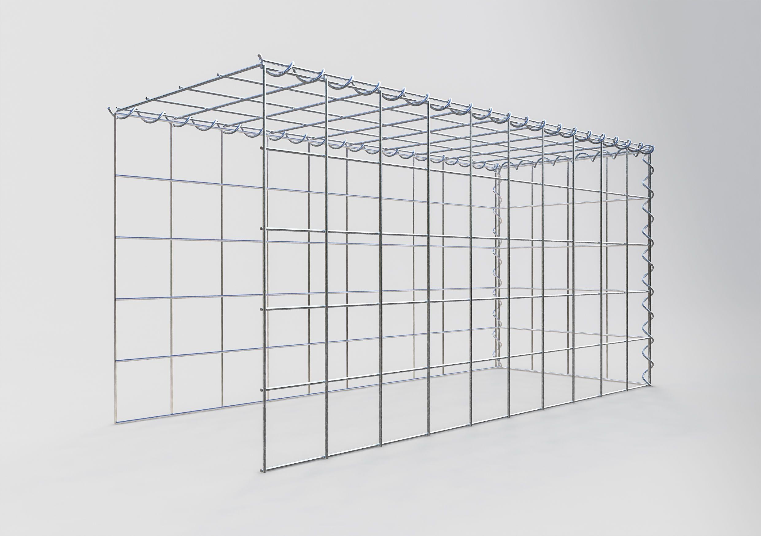 Grown-on gabion type 4 100 cm x 50 cm x 40 cm (L x H x D), mesh size 10 cm x 10 cm, spiral