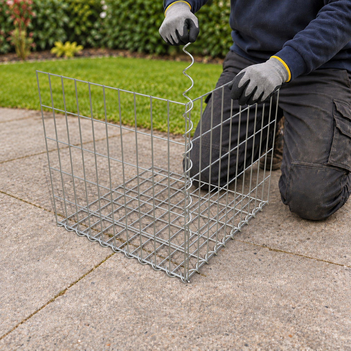 Gabion 50 cm x 50 cm x 50 cm (L x H x D), mesh size 5 cm x 10 cm, spiral