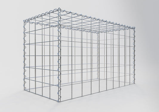 Extra gabion typ 3 100 cm x 60 cm x 50 cm (L x H x D), maskstorlek 10 cm x 10 cm, spiral