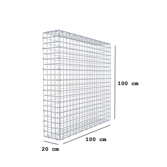 Schanskorf 100 cm x 100 cm x 20 cm (L x H x D), maaswijdte 5 x 5 cm, spiraalring