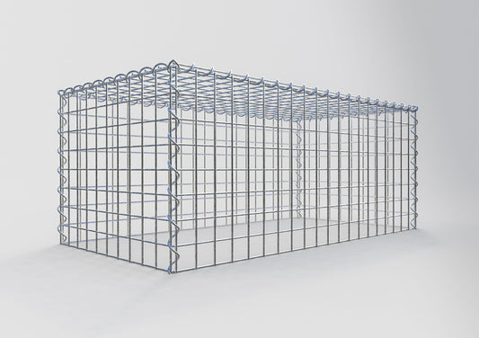 Opvokset gabion type 3 100 cm x 40 cm x 50 cm (L x H x D), maskestørrelse 5 cm x 5 cm, spiral