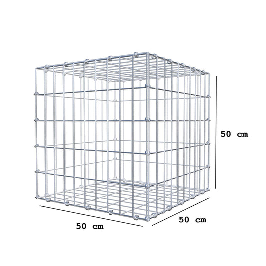 Schanskorf 50 cm x 50 cm x 50 cm (L x H x D), maaswijdte 5 x 10 cm, spiraalring