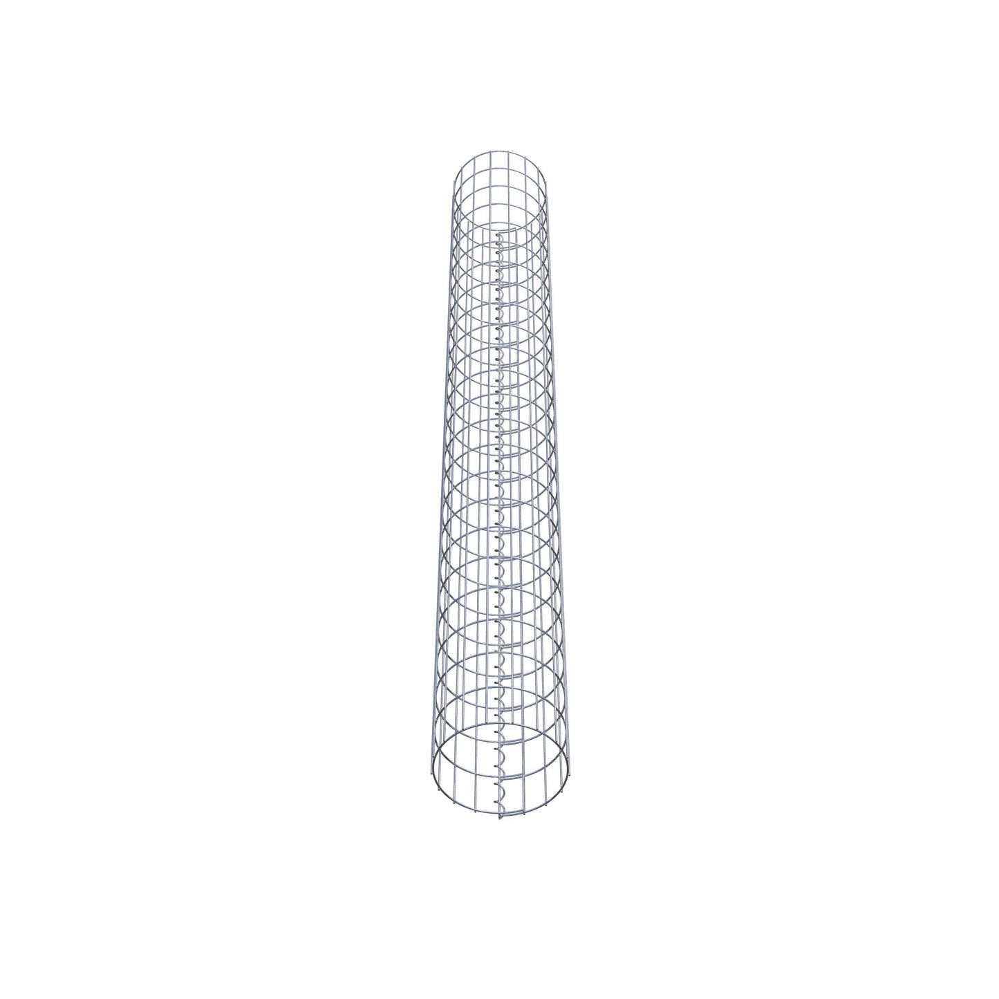 Schanskorfzuil rond 27 cm diameter, 230 cm hoogte, maaswijdte 5 cm x 10 cm