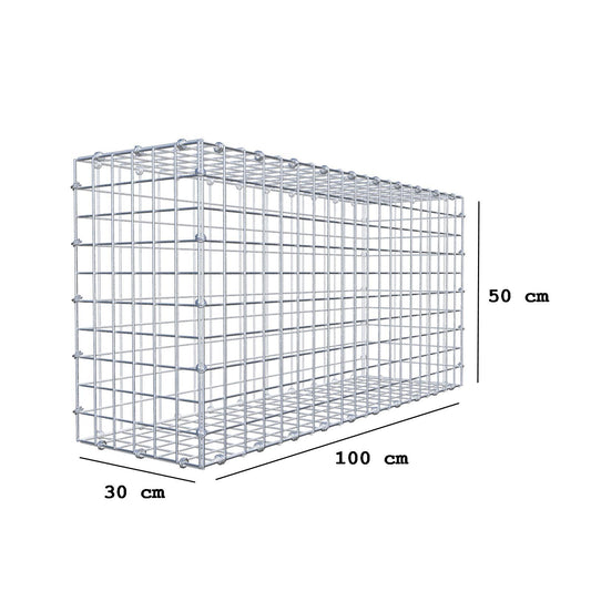 Schanskorf 100 cm x 50 cm x 30 cm (L x H x D), maaswijdte 5 x 5 cm, spiraalring