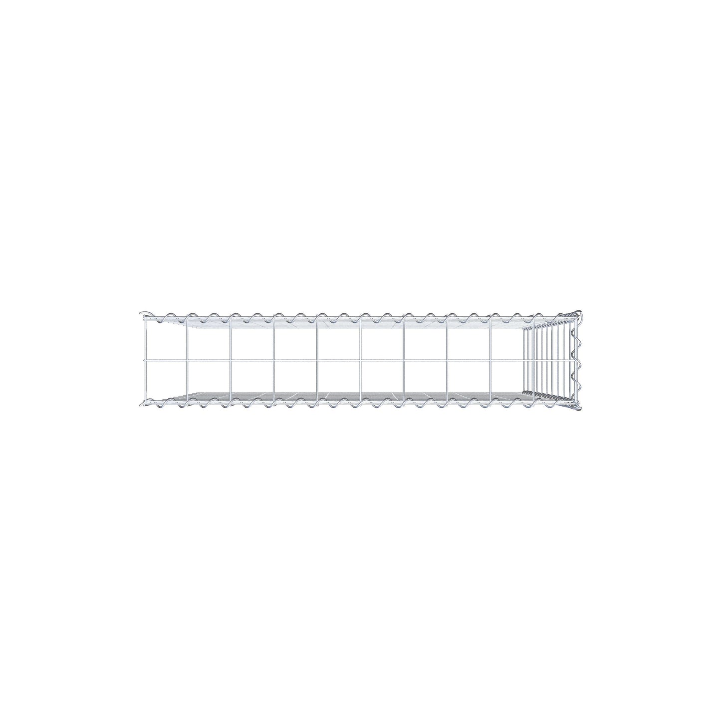 Gabião tipo 4 100 cm x 100 cm x 20 cm (C x A x P), malhagem 10 cm x 10 cm, espiral
