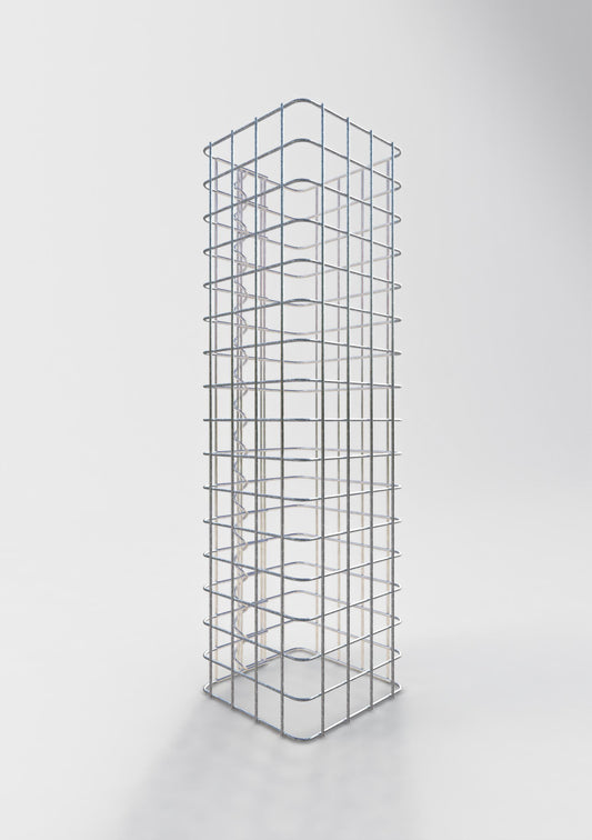 Coluna de gabião quadrada 22 cm x 22 cm, 80 cm de altura, PM 5 cm x 5 cm