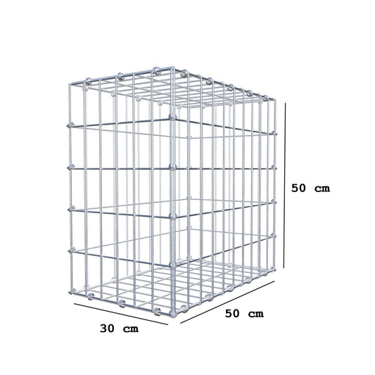 Schanskorf 50 cm x 50 cm x 30 cm (L x H x D), maaswijdte 5 x 10 cm, spiraalring