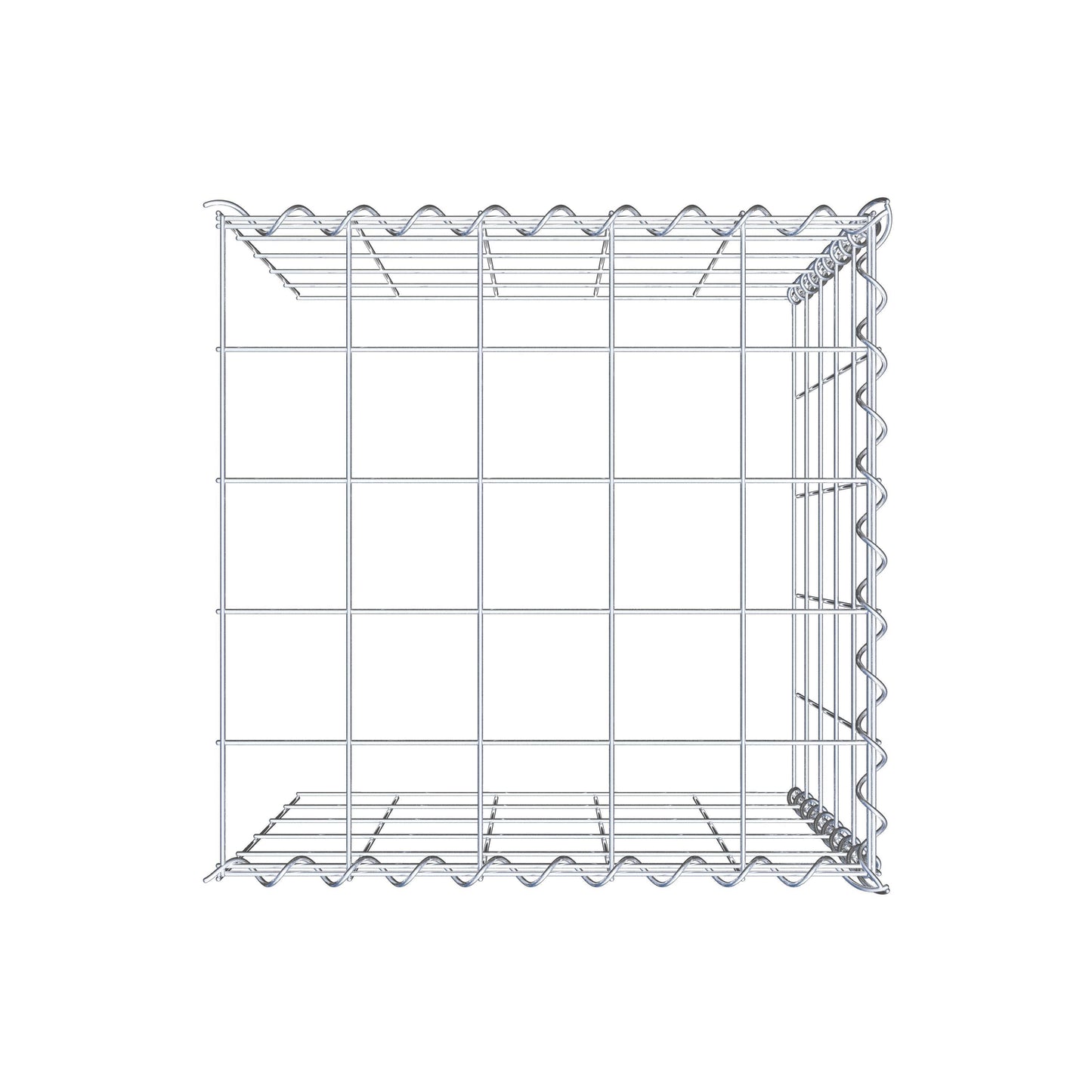 Aangegroeide schanskorf type 4 50 cm x 50 cm x 50 cm (L x H x D), maaswijdte 10 cm x 10 cm, spiraal