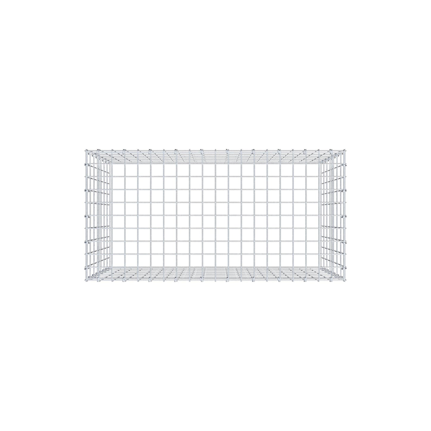 Typ 3 påbyggnadsgabion 100 cm x 70 cm x 50 cm (L x H x D), maskstorlek 5 cm x 10 cm, C-ring