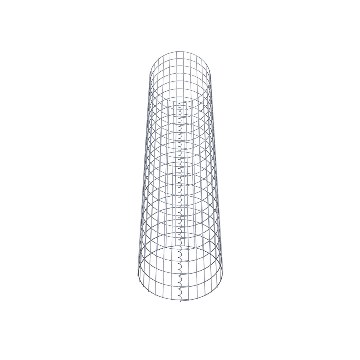Schanskorfzuil rond 47 cm diameter, 200 cm hoogte, maaswijdte 5 cm x 10 cm