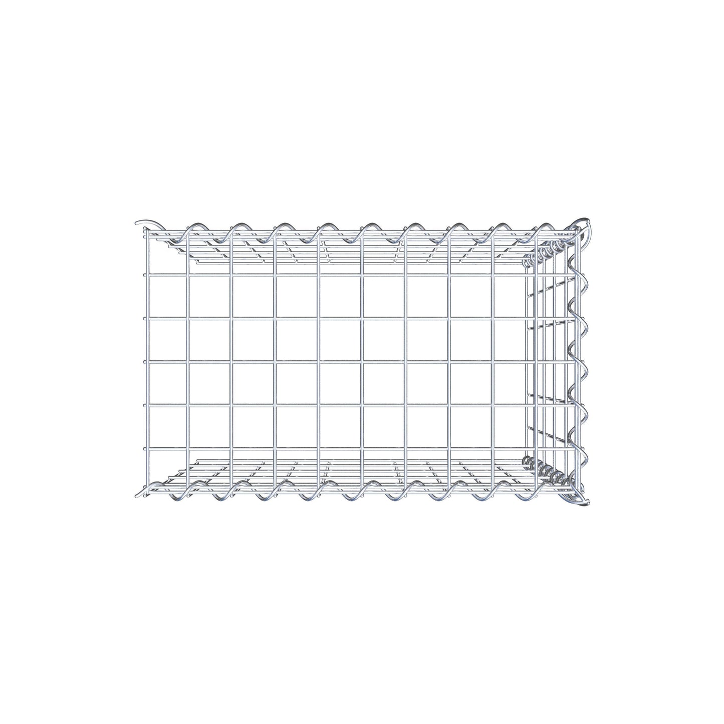 Gabion rapporté type 4 50 cm x 50 cm x 30 cm (L x H x P), mailles 5 cm x 10 cm, spirale