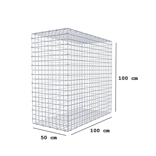 Schanskorf 100 cm x 100 cm x 50 cm (L x H x D), maaswijdte 5 x 5 cm, spiraalring