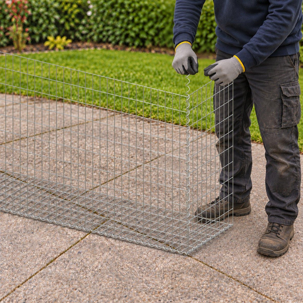 Gabion 200 cm x 100 cm x 50 cm (L x H x P), mailles 5 cm x 10 cm, spirale