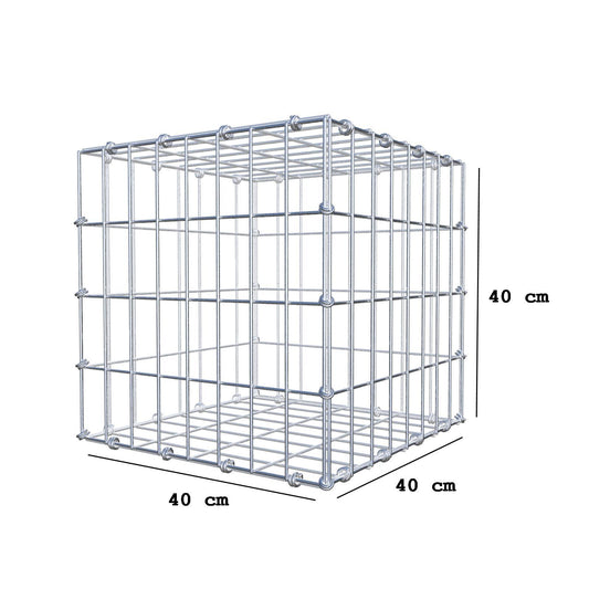 Gabione 40 cm x 40 cm x 40 cm (L x H x T), Maschenweite 5 x 10 cm, Spiralring