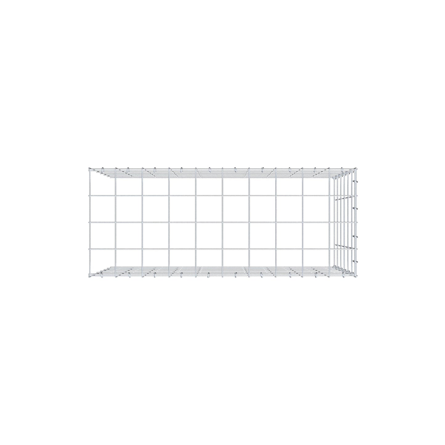 Type 4 oplegkorf 100 cm x 60 cm x 40 cm (L x H x D), maaswijdte 10 cm x 10 cm, C-ring