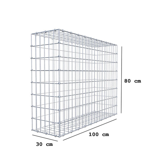 Schanskorf 100 cm x 80 cm x 30 cm (L x H x D), maaswijdte 5 x 10 cm, spiraalring