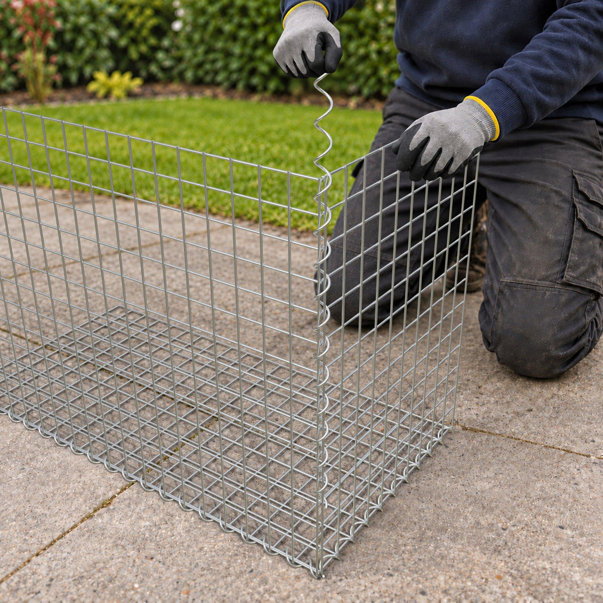 Gabion 100 cm x 70 cm x 50 cm (L x H x D), mesh size 5 cm x 5 cm, spiral