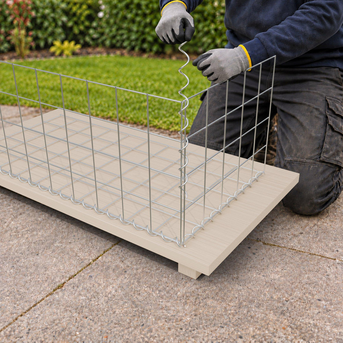 Gabion 100 cm x 40 cm x 50 cm (L x H x D), maskstorlek 10 cm x 10 cm, spiral