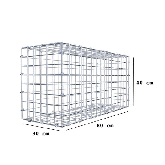 Schanskorf 80 cm x 40 cm x 30 cm (L x H x D), maaswijdte 5 x 5 cm, spiraalring