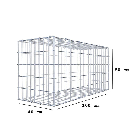 Schanskorf 100 cm x 50 cm x 40 cm (L x H x D), maaswijdte 5 x 10 cm, spiraalring