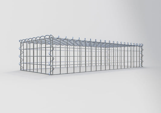 Add-on schanskorf type 3 100 cm x 20 cm x 40 cm (L x H x D), maaswijdte 5 cm x 5 cm, spiraalvormig