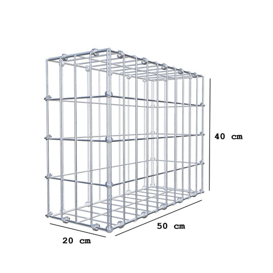 Gabbione 50 cm x 40 cm x 20 cm (L x H x P), maglia 5 x 10 cm, anello a spirale
