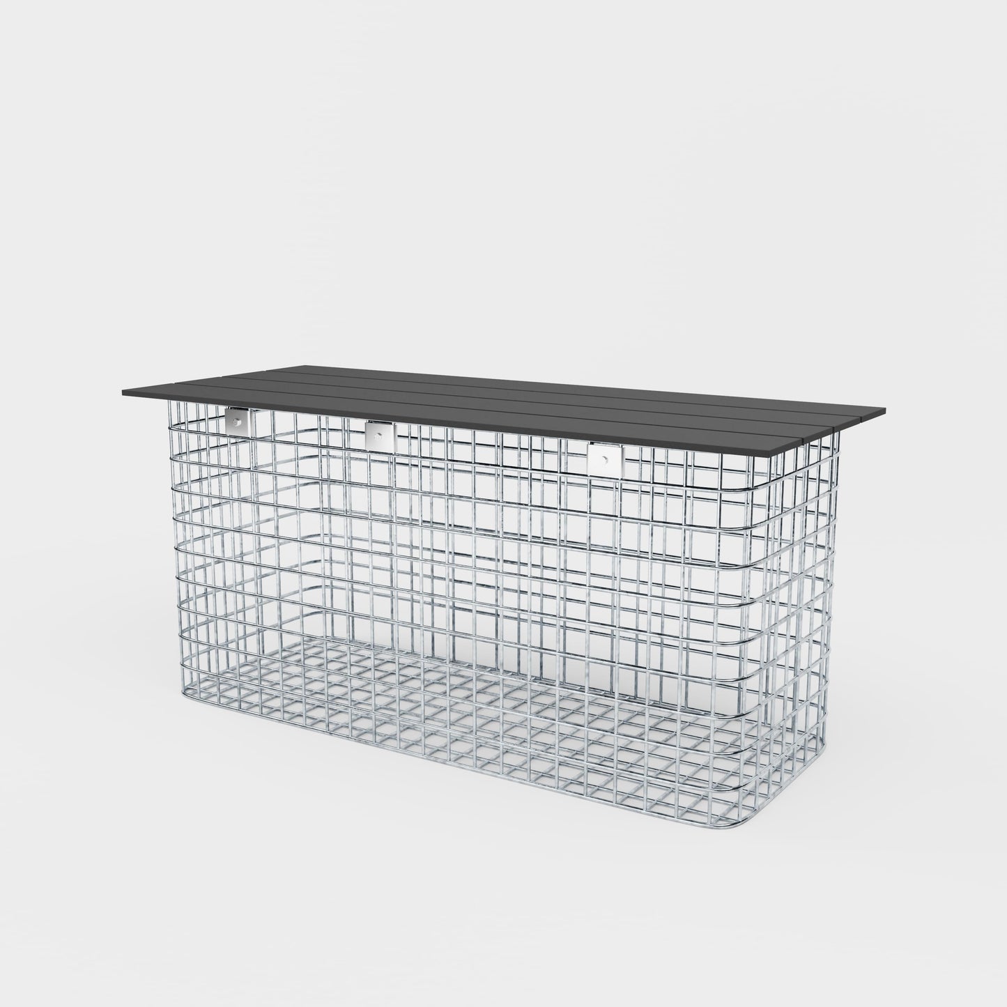 Banc de jardin 102 x 50 x 42 cm MW 5 x 5 cm galvanisé à chaud, avec revêtement recyclé en anthracite