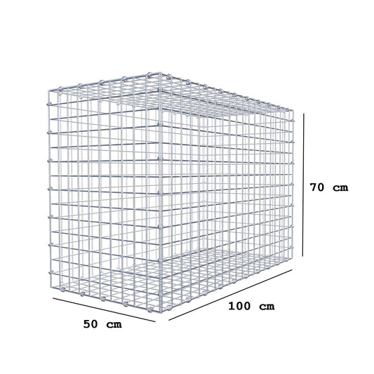 Gabion 100 cm x 70 cm x 50 cm (L x H x D), maskestørrelse 5 x 5 cm, spiralring