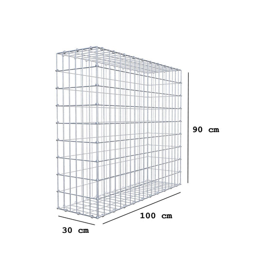 Schanskorf 100 cm x 90 cm x 30 cm (L x H x D), maaswijdte 5 x 10 cm, spiraalring