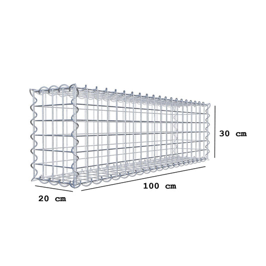 Set di 2 gabbioni 100 cm x 30 cm x 20 cm (L x H x P), maglia 5 x 5 cm, spirale