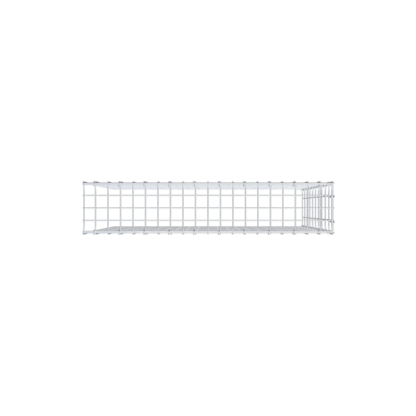 Mounted gabion type 4 100 cm x 100 cm x 20 cm (L x H x D), mesh size 5 cm x 10 cm, C-ring