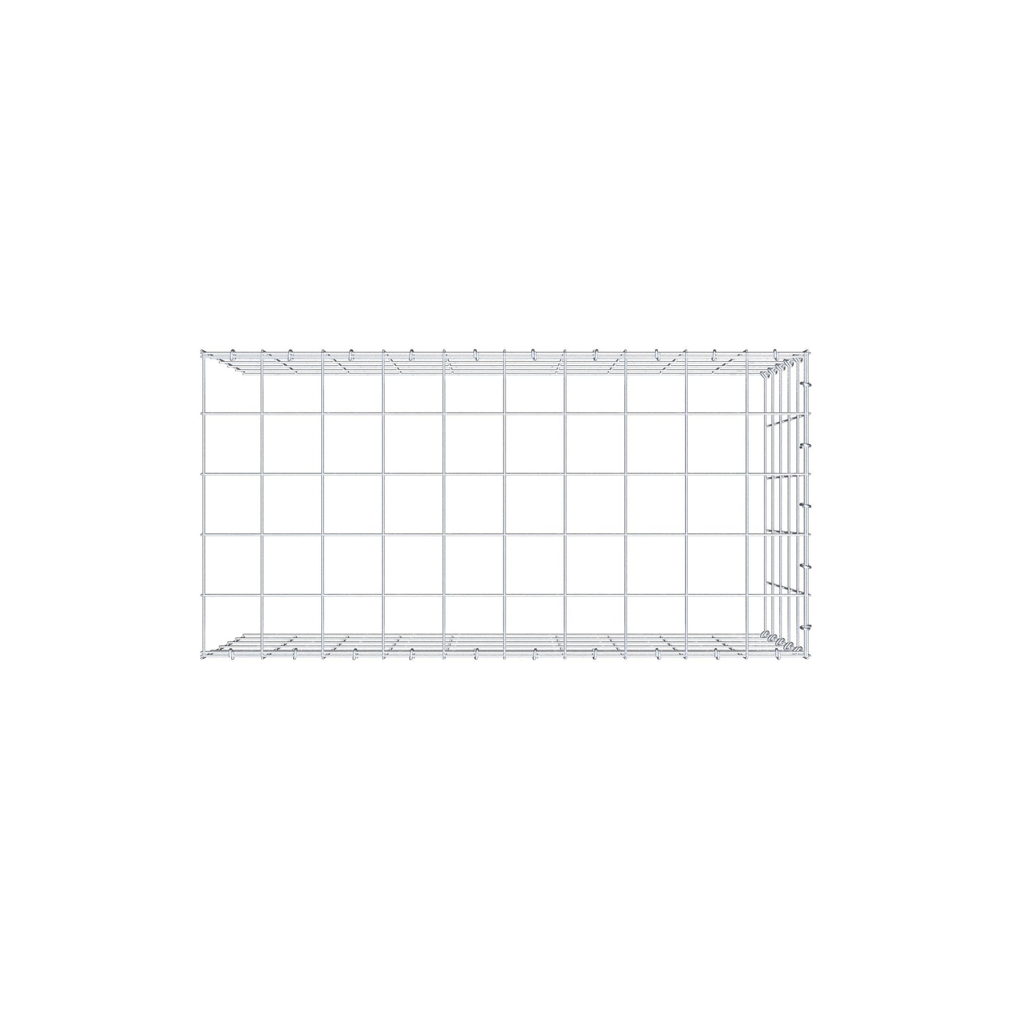 Monteret gabion type 4 100 cm x 50 cm x 50 cm (L x H x D), maskestørrelse 10 cm x 10 cm, C-ring