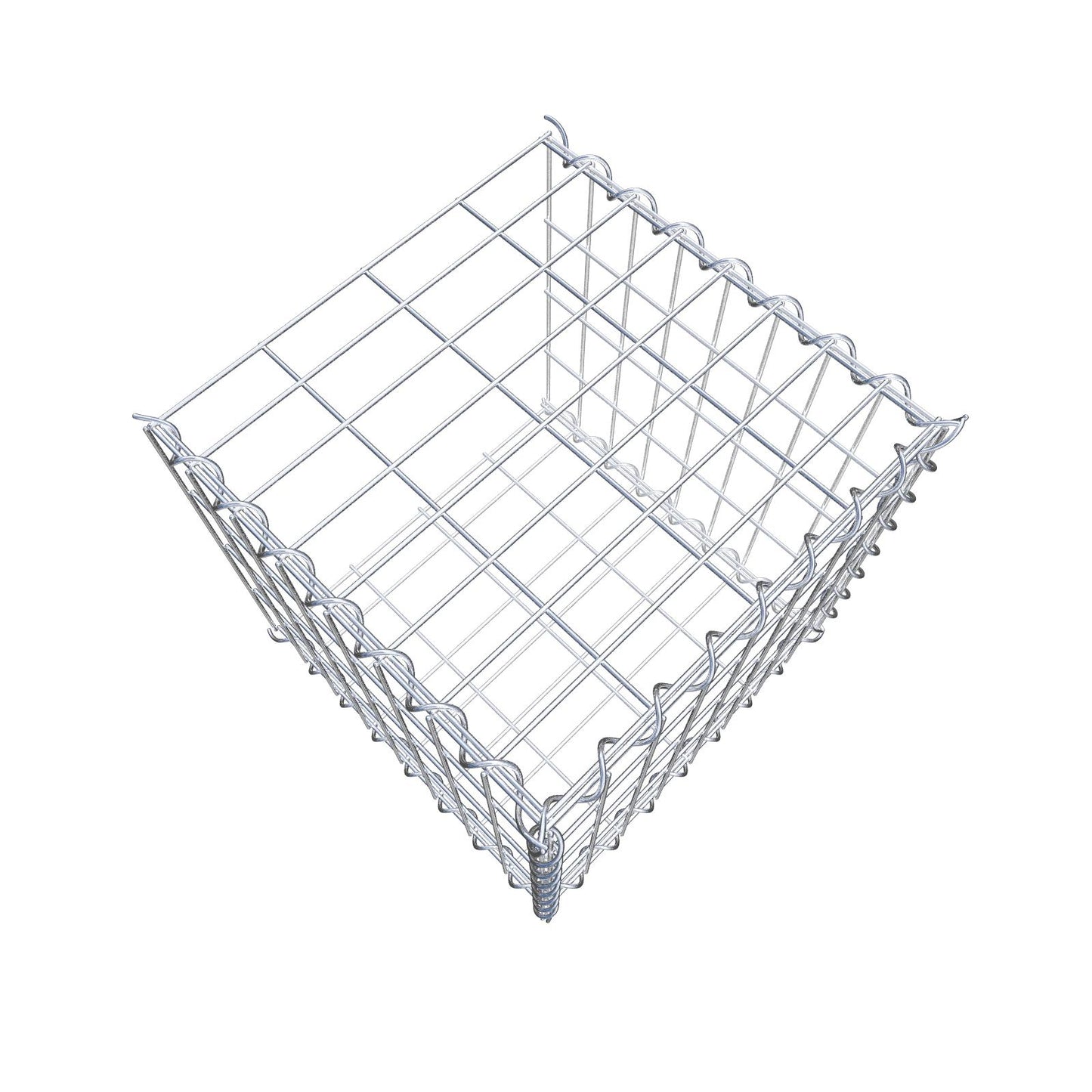 Gabião tipo 2 40 cm x 40 cm x 40 cm (C x A x P), malhagem 5 cm x 10 cm, espiral