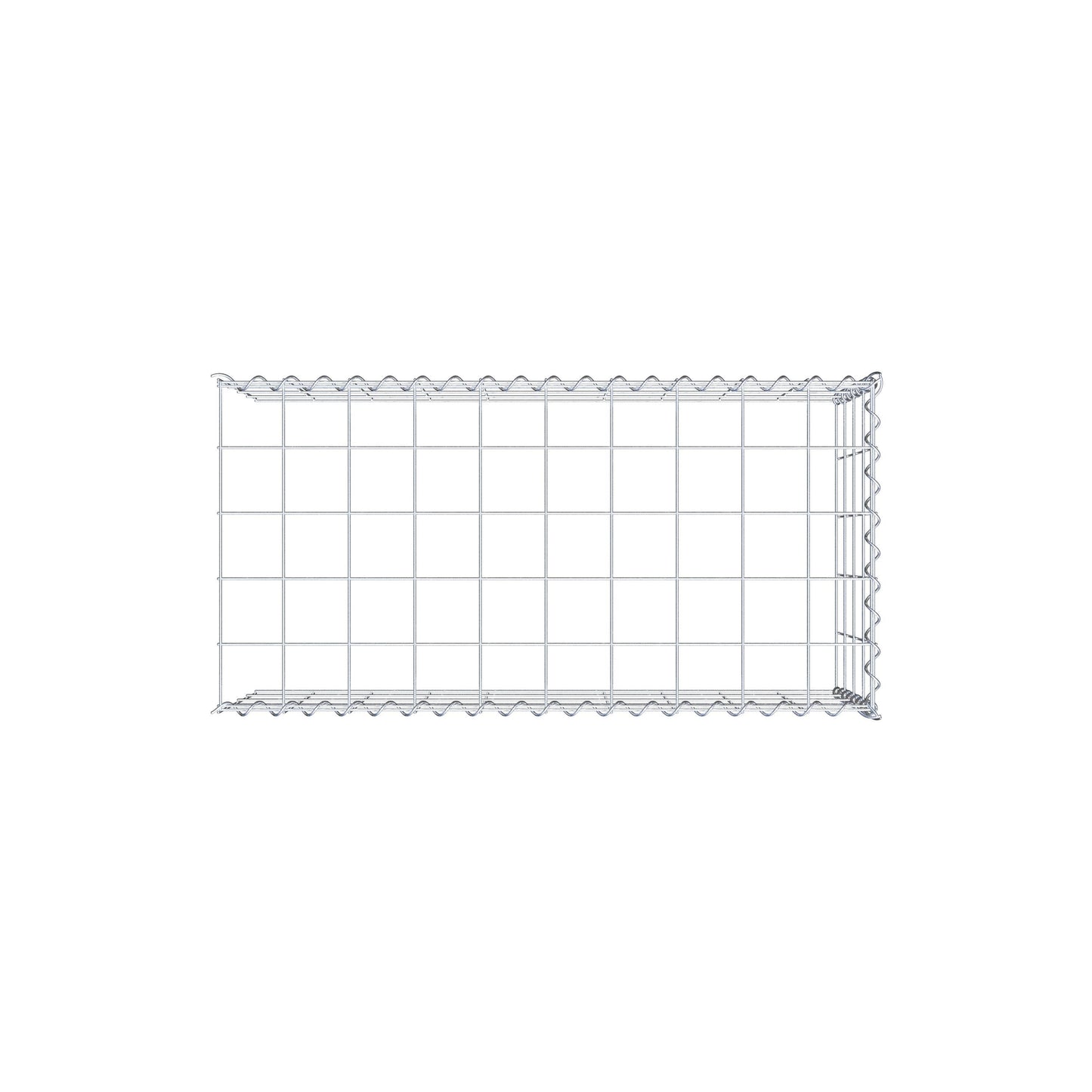 Opvokset gabion type 4 100 cm x 40 cm x 50 cm (L x H x D), maskestørrelse 10 cm x 10 cm, spiral
