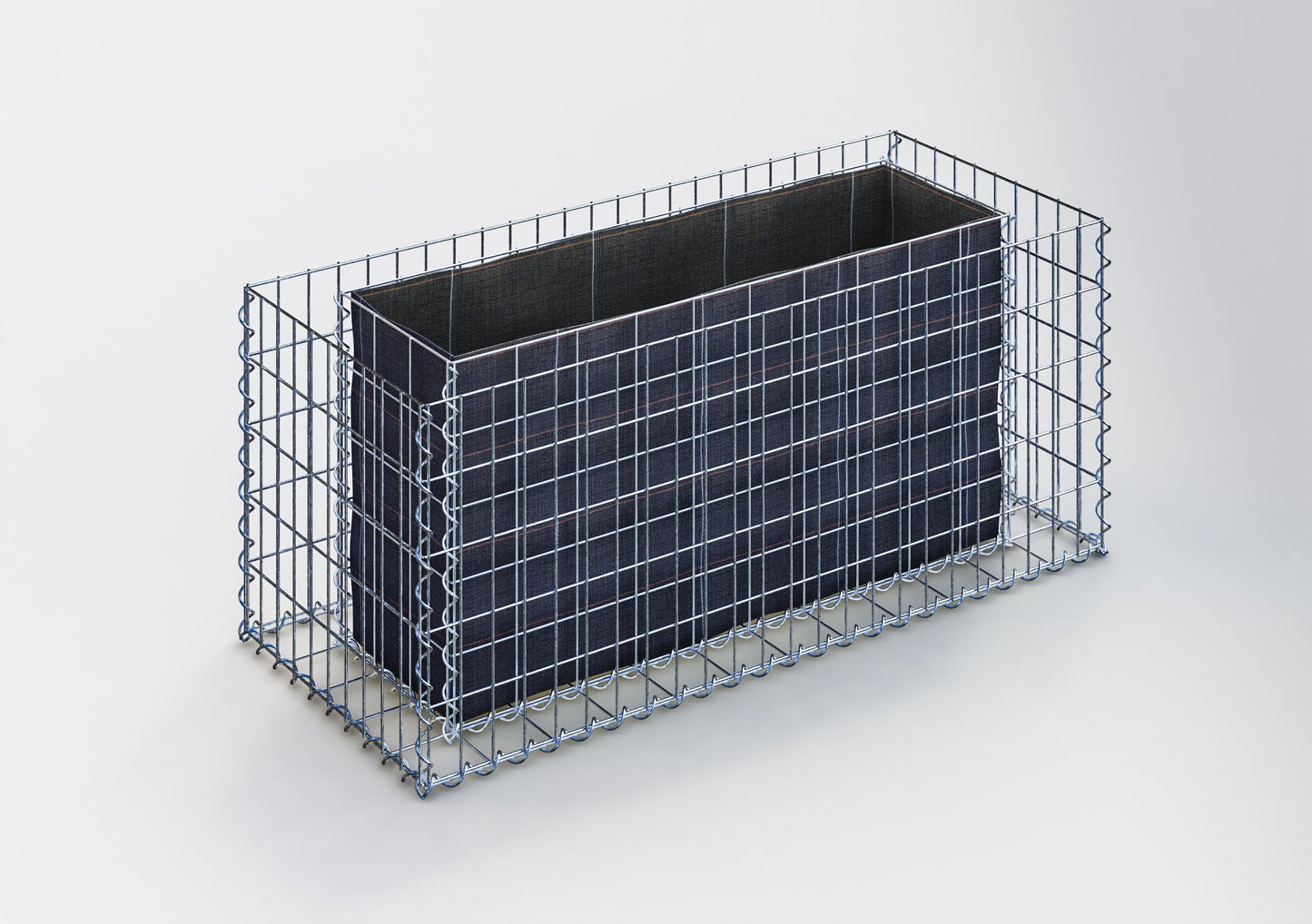 Verhoogd bed vierkant 120 cm x 50 cm x 50 cm (L x H x D), maaswijdte 5 x 10 cm, wanddikte 10 cm
