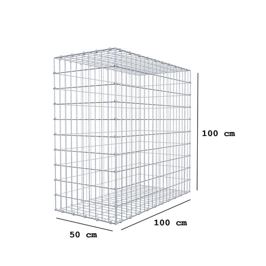 Schanskorf 100 cm x 100 cm x 50 cm (L x H x D), maaswijdte 5 x 10 cm, spiraalring