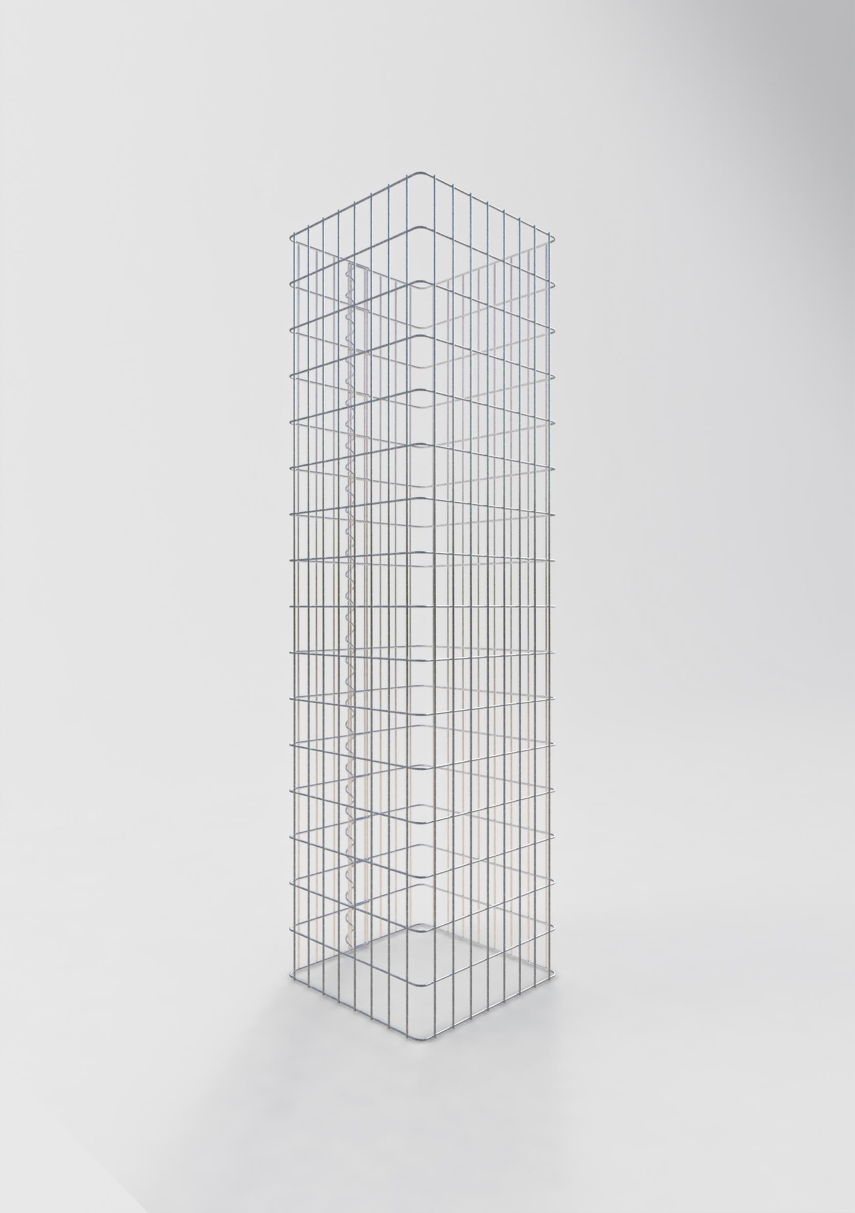 Columna de gaviones, angular 42 cm x 42 cm, 160 cm de altura, MW 5 cm x 10 cm