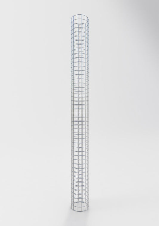 Colonna gabbionata rotonda 22 cm di diametro, 230 cm di altezza, maglia 5 cm x 5 cm