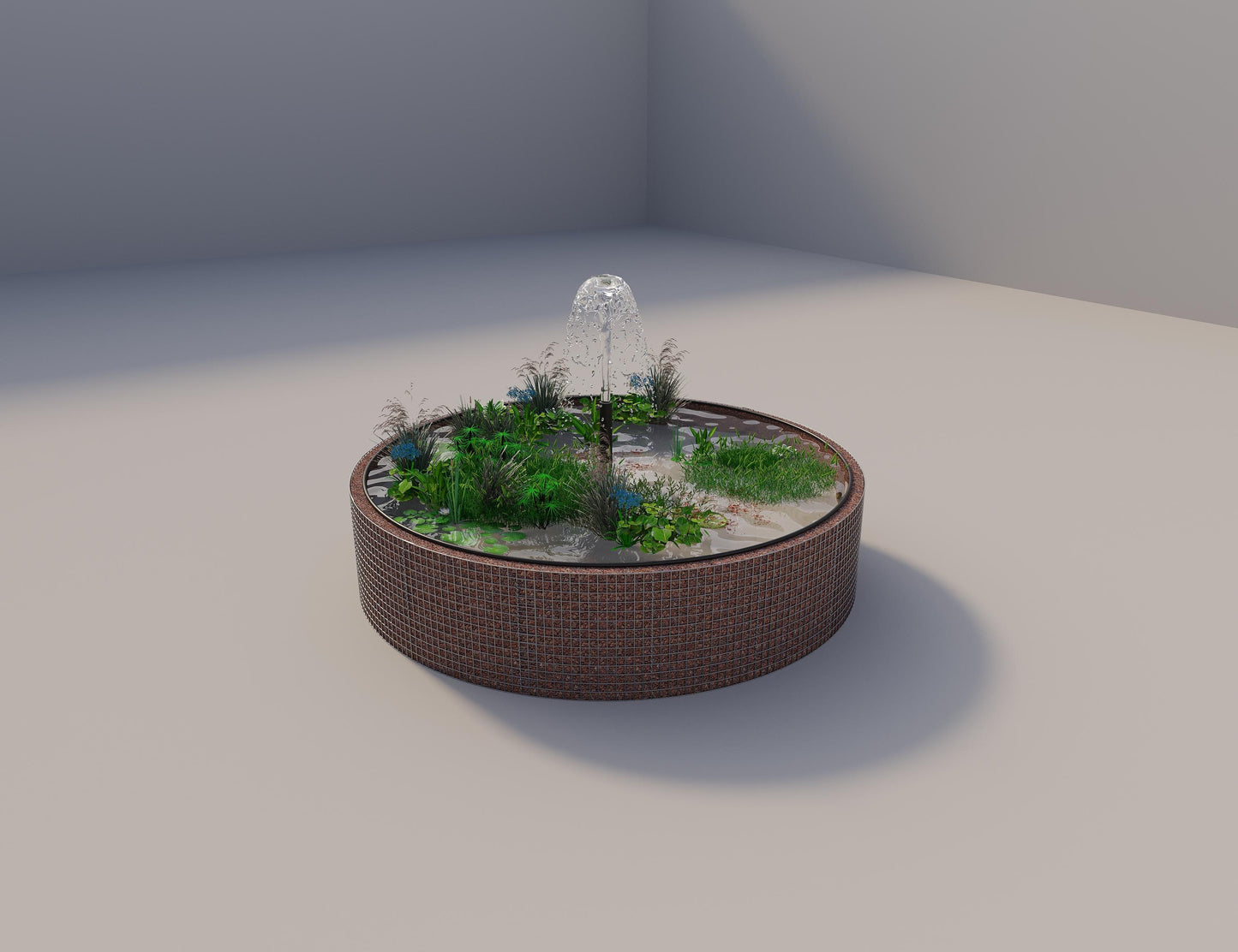 Gabbione per laghetti rialzati rotondo, diametro esterno 352 cm, altezza 80 cm, maglia 5 x 5 cm, spessore parete 15 cm