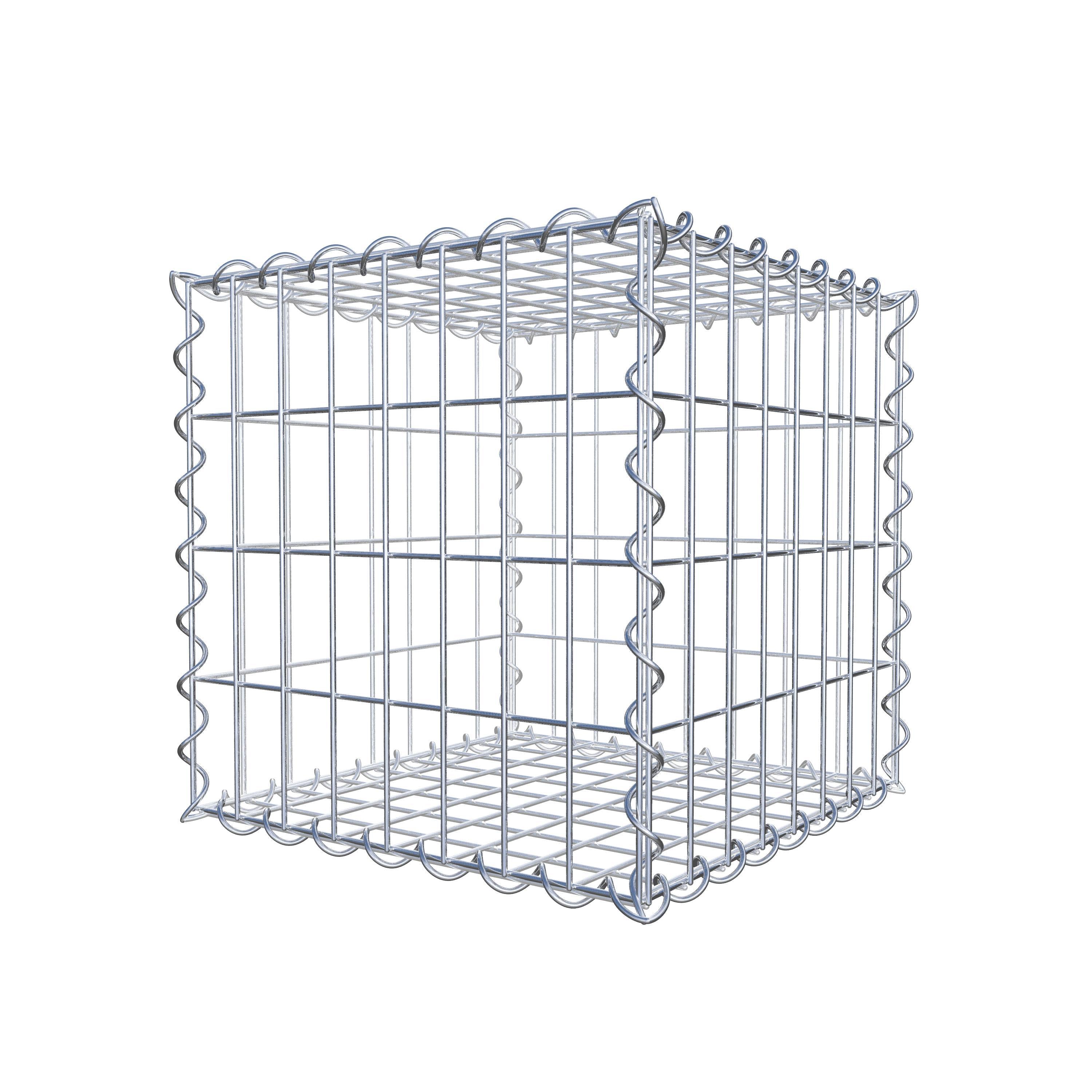 Schanskorf 40 cm x 40 cm x 40 cm (L x H x D), maaswijdte 5 cm x 10 cm, spiraal