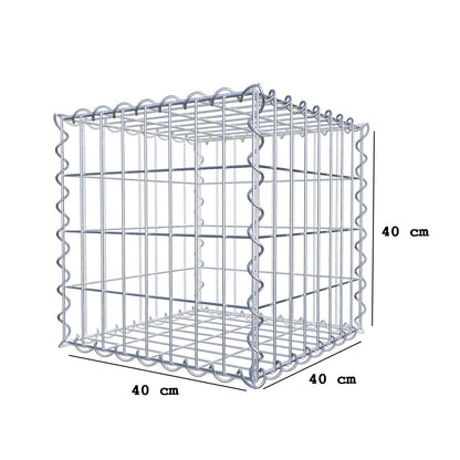 Gabion 40 cm x 40 cm x 40 cm (L x H x D), mesh size 5 cm x 10 cm, spiral