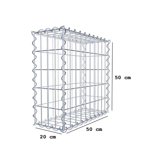Gabion 50 cm x 50 cm x 20 cm (L x H x P), mailles 5 cm x 10 cm, spirale