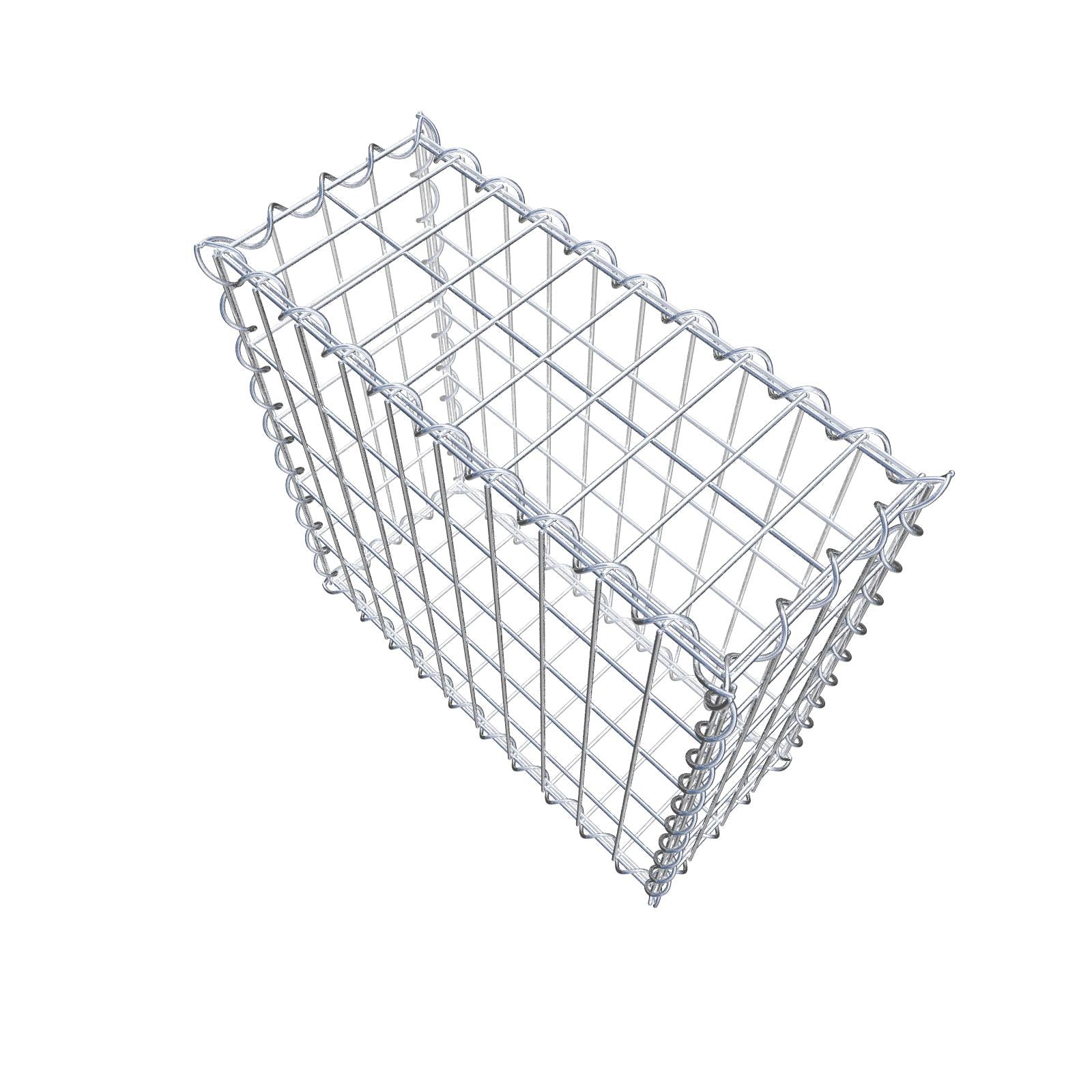 Gabione 50 cm x 50 cm x 20 cm (L x H x T), Maschenweite 5 cm x 10 cm, Spirale