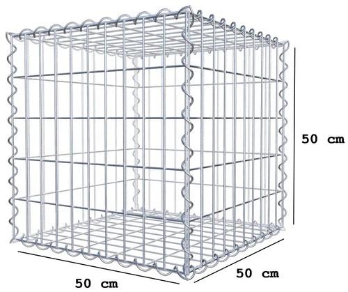 Lot de 4 gabions 50 x 50 x 50 cm (L x H x P), mailles 5 x 10 cm, fermeture en spirale, épaisseur du fil 4,5 mm