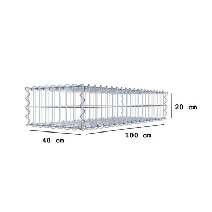 Gabião 100 cm x 20 cm x 40 cm (C x A x P), malhagem 5 cm x 10 cm, espiral