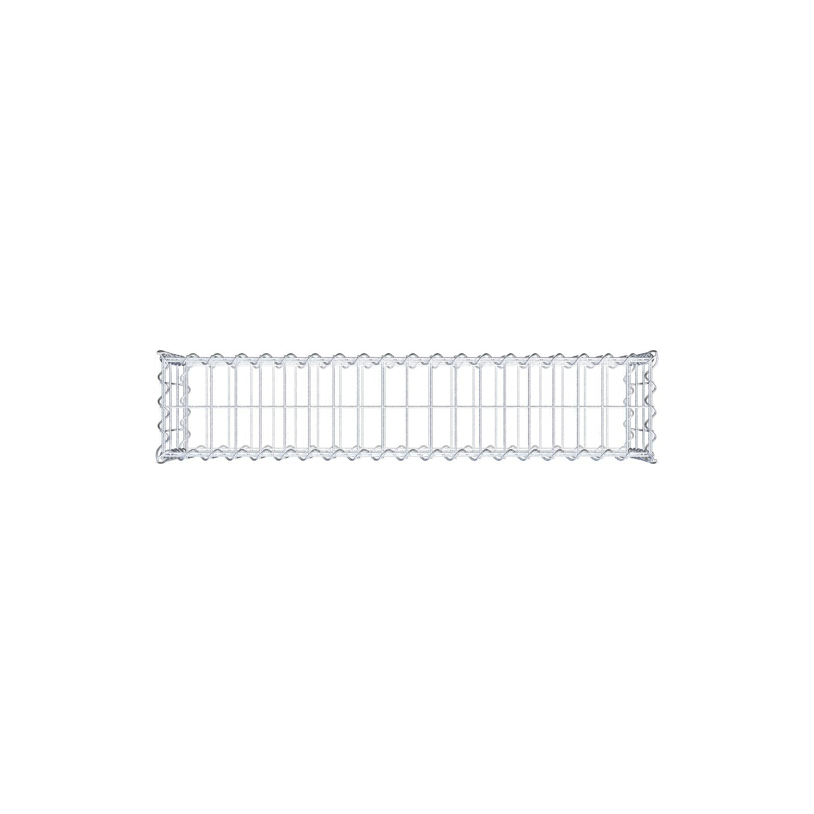 Gabbione 100 cm x 30 cm x 20 cm (L x H x P), maglia 5 cm x 10 cm, spirale