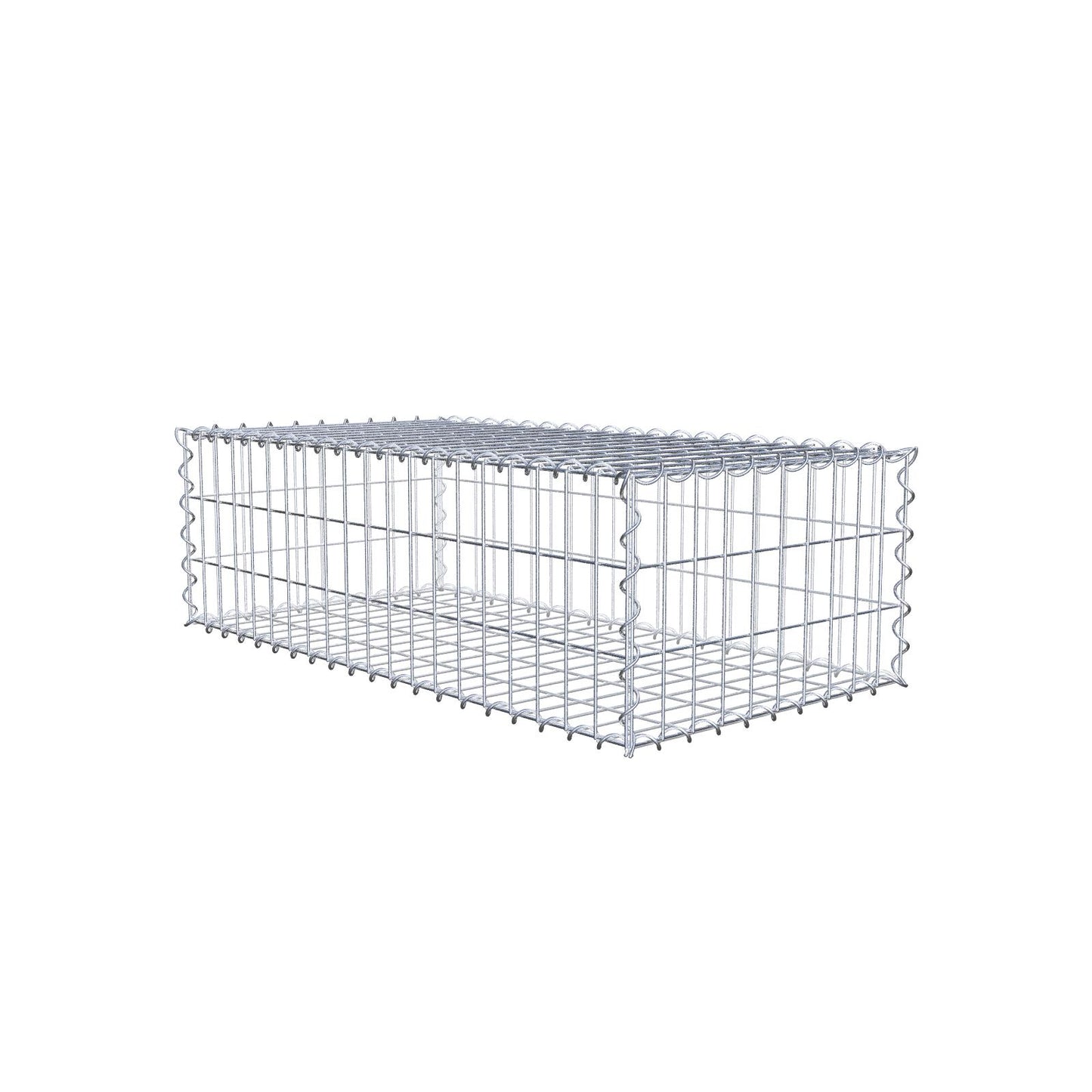 Gavión 100 cm x 30 cm x 50 cm (largo x alto x profundidad), tamaño de malla 5 cm x 10 cm, espiral