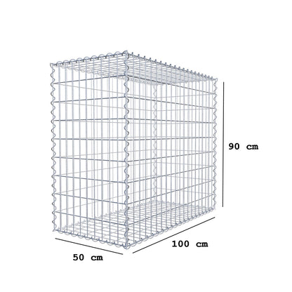 Gabion 100 cm x 90 cm x 50 cm (L x H x P), mailles 5 cm x 10 cm, spirale