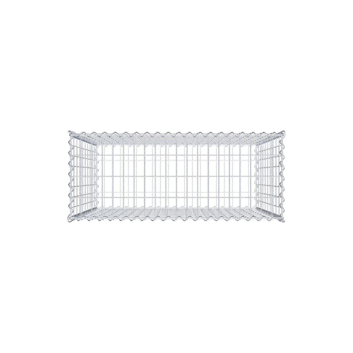 Gabião 100 cm x 100 cm x 40 cm (C x A x P), malhagem 5 cm x 10 cm, espiral